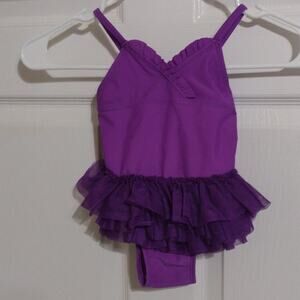 𝅺Circo purple ruffled v-neck one piece tutu swimsuit baby girl 12 months